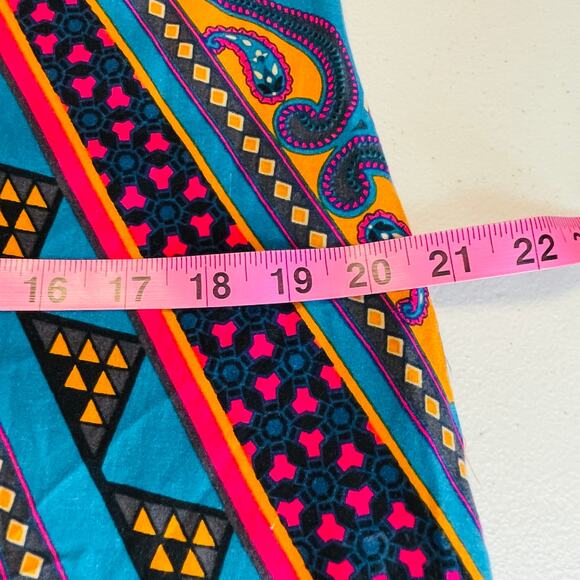 DeJaVu Teal Pink Ethnic Lightweight Colorful Festival Boho Summer Shift Dress L - Picture 12 of 13